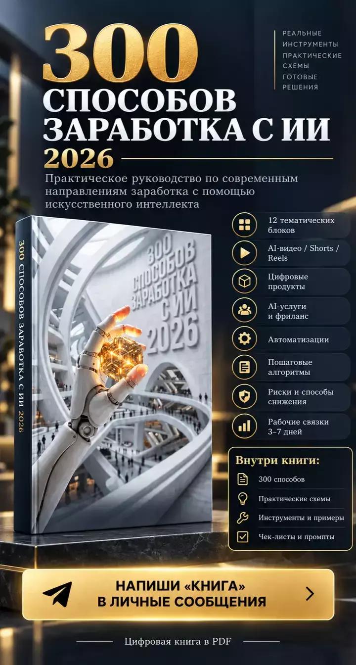 300 способов заработка с помощью ИИ 2026 - книга PDF