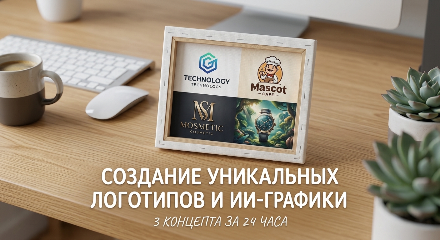 Создание логотипов, фонов для товаров и ИИ-графики