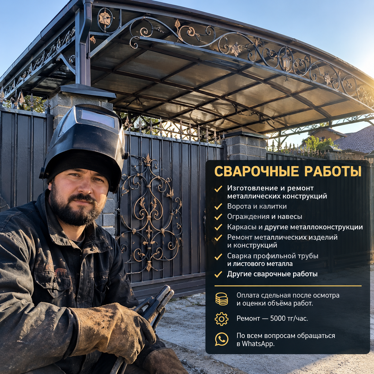 Работы любой сложности,выезд